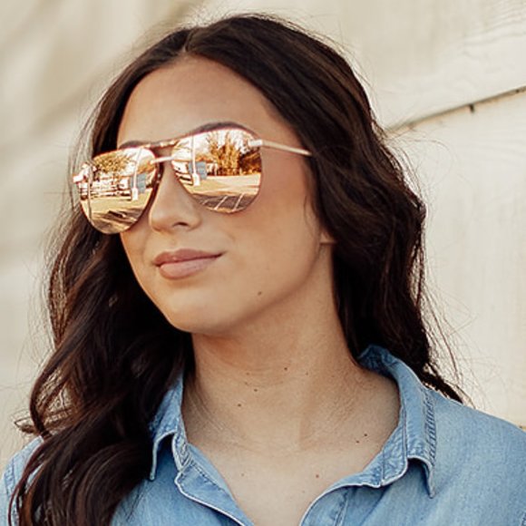 DIFF EyewearTahoe Brushed Gold Bronze Mirror - Picture 8 of 8